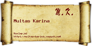 Multas Karina névjegykártya